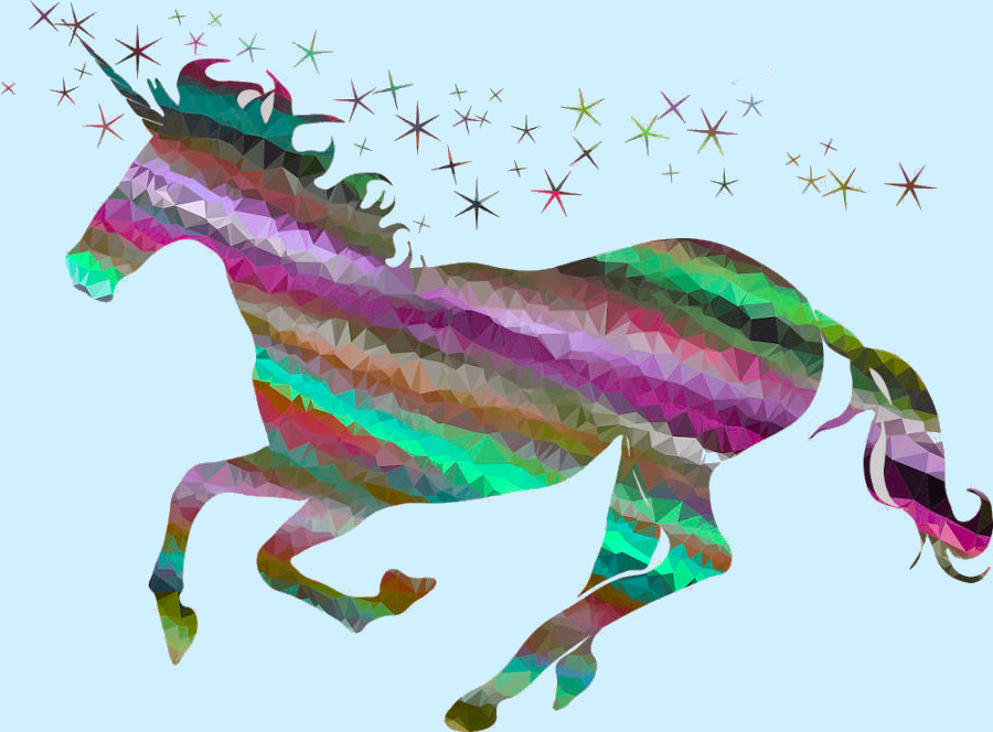 Unicornio con los colores del arco iris