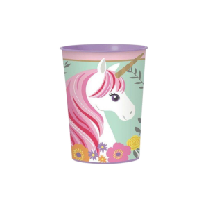Vaso de plástico de unicornio